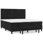 Giroletto a Molle con Materasso Nero 160x200 cm in Velluto