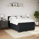 Giroletto a Molle con Materasso Nero 160x200 cm in Velluto