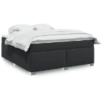 Giroletto a Molle con Materasso Nero 180x200 cm in Similpelle