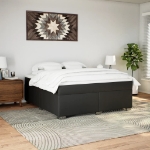 Giroletto a Molle con Materasso Nero 180x200 cm in Similpelle