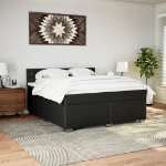Giroletto a Molle con Materasso Nero 180x200 cm in Similpelle
