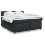 Giroletto a Molle con Materasso Nero 180x200 cm in Similpelle