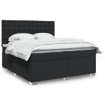 Giroletto a Molle con Materasso Nero 180x200 cm in Similpelle