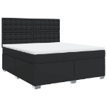 Giroletto a Molle con Materasso Nero 180x200 cm in Similpelle