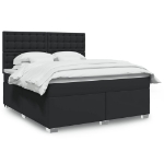 Giroletto a Molle con Materasso Nero 180x200 cm in Similpelle