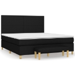 Giroletto a Molle con Materasso Nero 180x200 cm in Tessuto