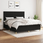 Giroletto a Molle con Materasso Nero 180x200 cm in Tessuto