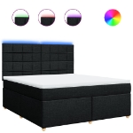 Giroletto a Molle con Materasso Nero 180x200 cm in Tessuto
