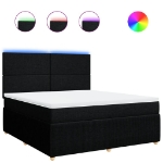 Giroletto a Molle con Materasso Nero 180x200 cm in Tessuto