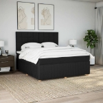 Giroletto a Molle con Materasso Nero 180x200 cm in Tessuto