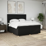 Giroletto a Molle con Materasso Nero 180x200 cm in Tessuto