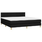 Giroletto a Molle con Materasso Nero 180x200 cm in Tessuto