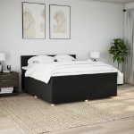 Giroletto a Molle con Materasso Nero 180x200 cm in Tessuto