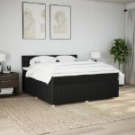 Giroletto a Molle con Materasso Nero 180x200 cm in Tessuto