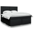 Giroletto a Molle con Materasso Nero 180x200 cm in Tessuto