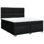 Giroletto a Molle con Materasso Nero 180x200 cm in Tessuto