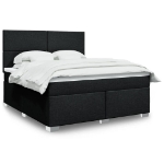 Giroletto a Molle con Materasso Nero 180x200 cm in Tessuto