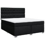 Giroletto a Molle con Materasso Nero 180x200 cm in Tessuto