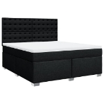 Giroletto a Molle con Materasso Nero 180x200 cm in Tessuto