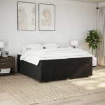 Giroletto a Molle con Materasso Nero 180x200 cm in Tessuto