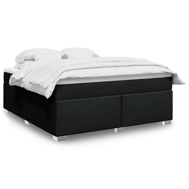 Giroletto a Molle con Materasso Nero 180x200 cm in Tessuto