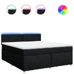 Giroletto a Molle con Materasso Nero 180x200 cm in Tessuto