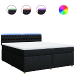 Giroletto a Molle con Materasso Nero 180x200 cm in Tessuto