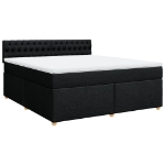 Giroletto a Molle con Materasso Nero 180x200 cm in Tessuto