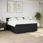 Giroletto a Molle con Materasso Nero 180x200 cm in Tessuto