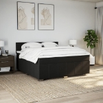 Giroletto a Molle con Materasso Nero 180x200 cm in Tessuto