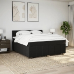 Giroletto a Molle con Materasso Nero 180x200 cm in Tessuto