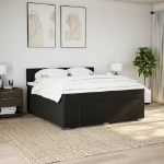 Giroletto a Molle con Materasso Nero 180x200 cm in Tessuto