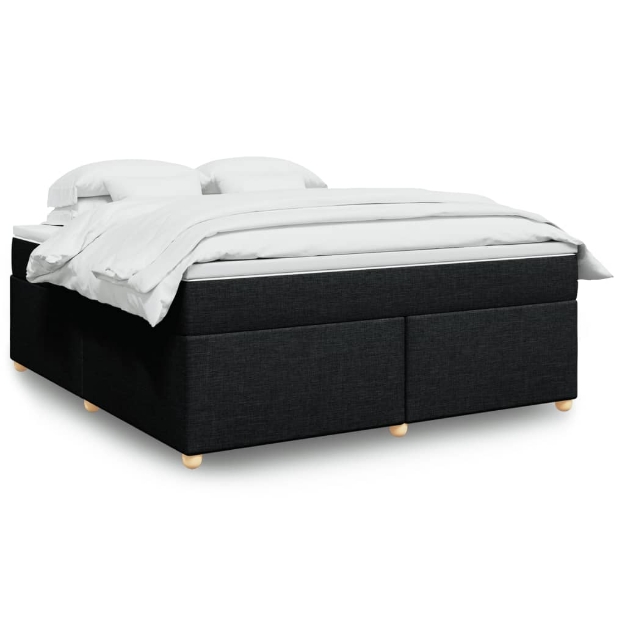 Giroletto a Molle con Materasso Nero 180x200 cm in Tessuto