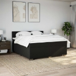 Giroletto a Molle con Materasso Nero 180x200 cm in Tessuto