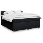 Giroletto a Molle con Materasso Nero 180x200 cm in Tessuto
