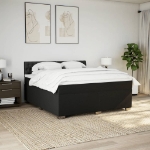 Giroletto a Molle con Materasso Nero 180x200 cm in Tessuto