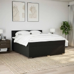 Giroletto a Molle con Materasso Nero 180x200 cm in Tessuto