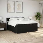 Giroletto a Molle con Materasso Nero 180x200 cm in Tessuto