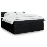 Giroletto a Molle con Materasso Nero 180x200 cm in Tessuto