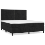 Giroletto a Molle con Materasso Nero 180x200 cm in Velluto