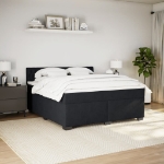 Giroletto a Molle con Materasso Nero 180x200 cm in Velluto