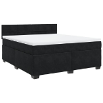Giroletto a Molle con Materasso Nero 180x200 cm in Velluto