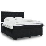 Giroletto a Molle con Materasso Nero 180x200 cm in Velluto
