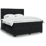 Giroletto a Molle con Materasso Nero 180x200 cm in Velluto