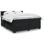 Giroletto a Molle con Materasso Nero 180x200 cm in Velluto