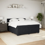 Giroletto a Molle con Materasso Nero 180x200 cm in Velluto