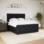 Giroletto a Molle con Materasso Nero 180x200 cm in Velluto