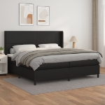 Giroletto a Molle con Materasso Nero 200x200 cm in Similpelle