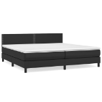 Giroletto a Molle con Materasso Nero 200x200 cm in Similpelle