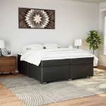 Giroletto a Molle con Materasso Nero 200x200 cm in Similpelle